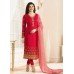 5554 RED KASEESH JANNAT EMBROIDERED GEORGETTE PRACHI DESAI STRAIGHT SALWAR SUIT 